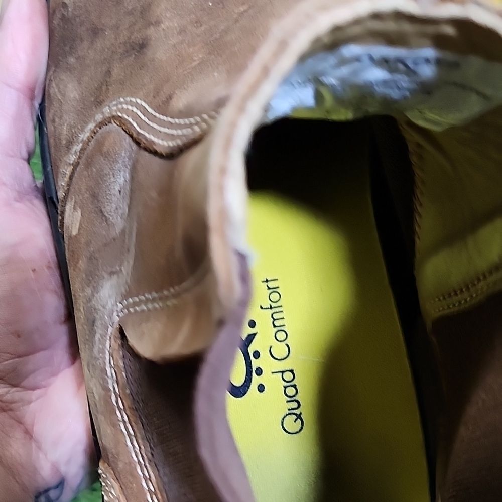 Men's Tan Leather Work Boots Steel Toe - Picture 6 of 6